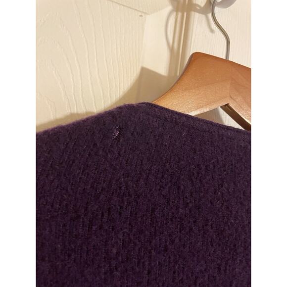 Eileen Fisher Two Tone Purple Lambs Wool & Cotton Blend Open Oversized Cardigan - Picture 8 of 15